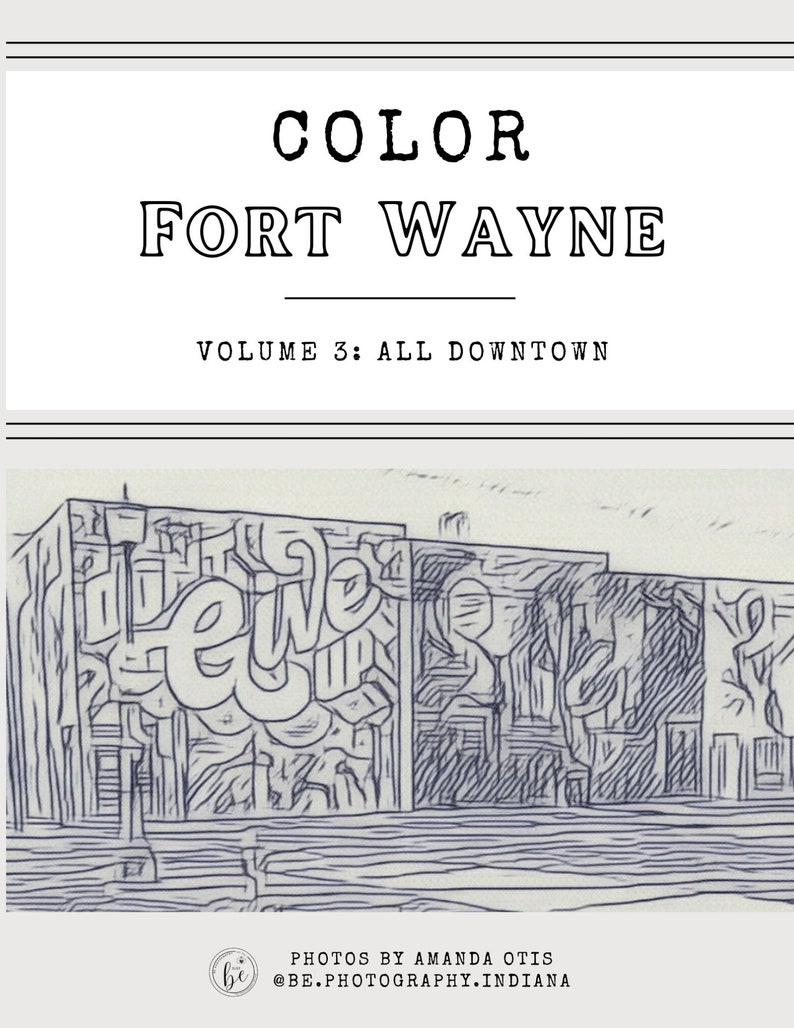 Color Fort Wayne Volume Three All Downtown Fine Line Coloring Book Etsy