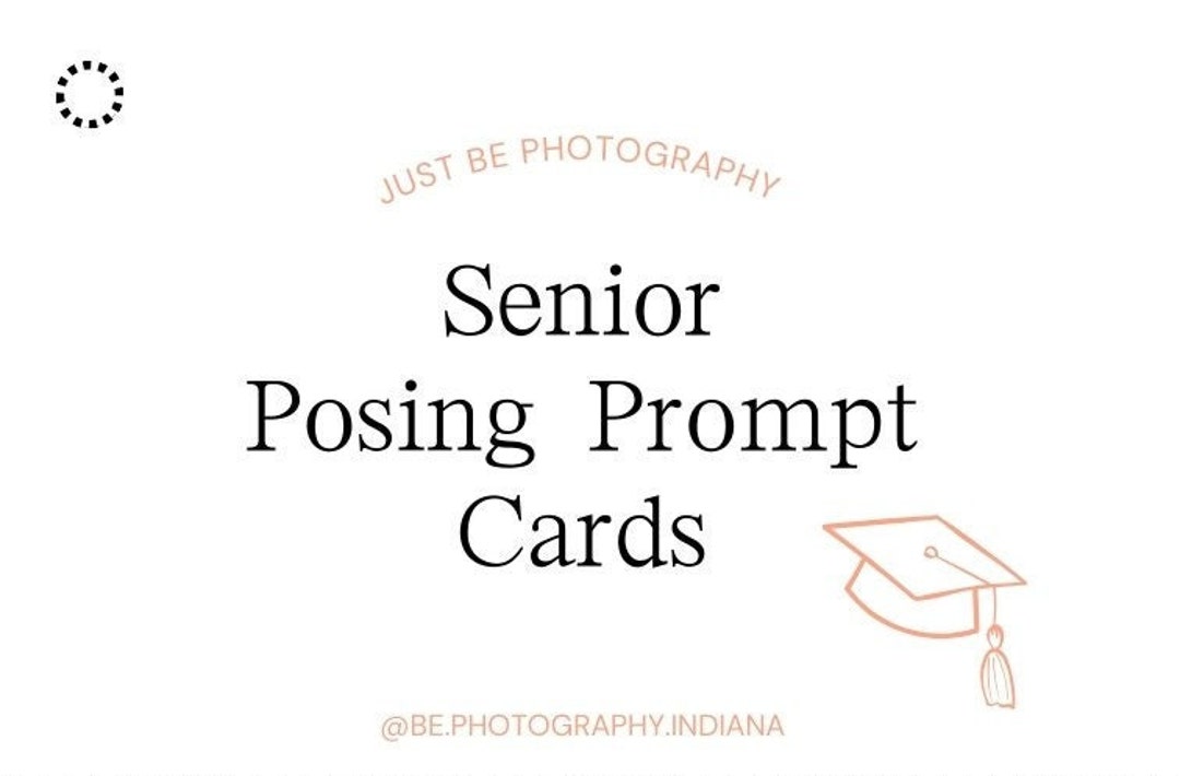 Senior Grad Photo Digital Posing Cards, Printable Posing Photography Prompts Set of 15, Perfect ...
