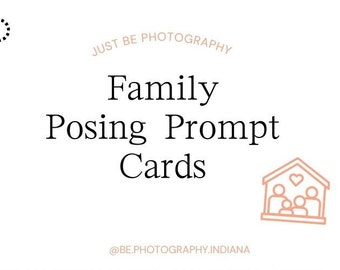 Family Posing Prompt Cards Set Of 15 Printable Photography Posing Guide For Family Photo Sessions, Creative Photo Ideas I Pose Cards