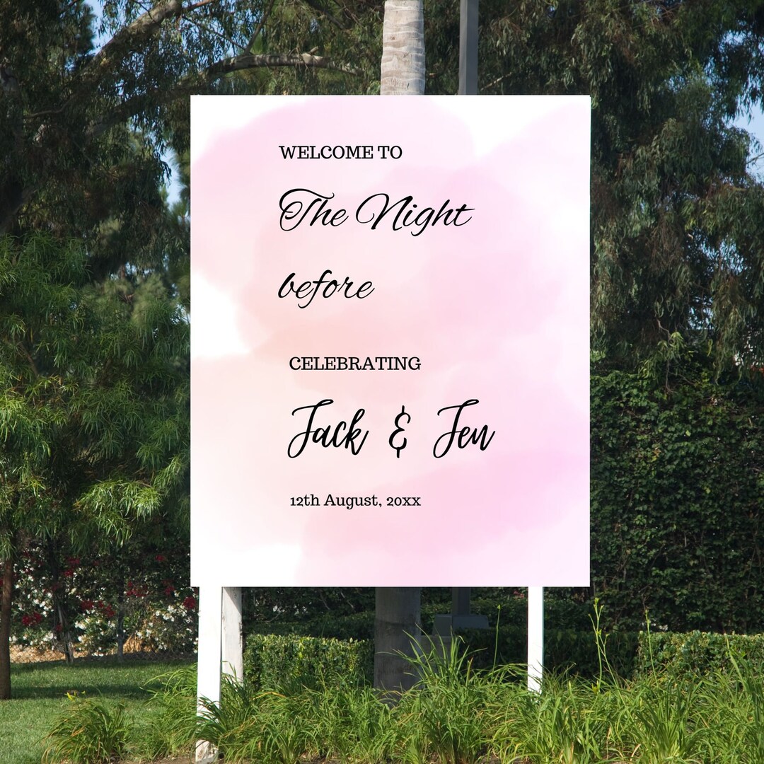 The Night Before Wedding Sign Canva Template Rehearsal Wedding - Etsy