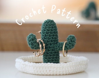 PDF File Cactus Jewelry Holder, Jewelry Dish, Trinket Crochet Pattern