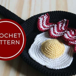 PDF File American Breakfast (Egg, Bacon, Frying Pan) Crochet Pattern