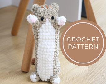 PDF File Long Cat Pillow Plush -Small Version- Crochet Pattern