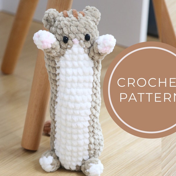 PDF File Long Cat Pillow Plush -Small Version- Crochet Pattern