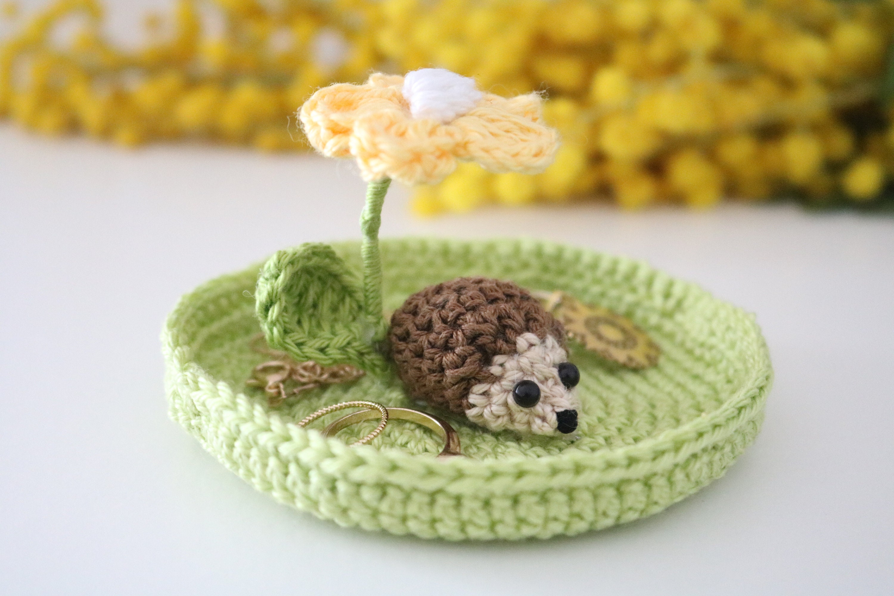 ハルメ様用　OHGA CROCHET PDF File Hedgehog Jewelry Dish, Jewelry Holder, Trinket Crochet