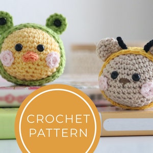 PDF File 2 in 1 Duck and Bear in Hood Keychains Crochet Pattern
