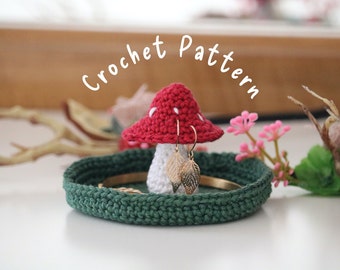 PDF File Mushroom Jewelry Holder, Jewelry Dish, Trinket Crochet Pattern