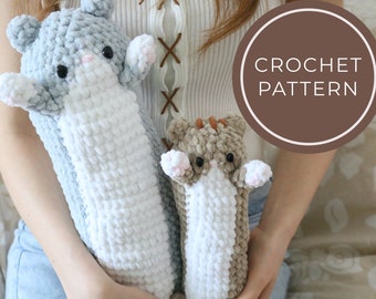 PDF File  2 in 1 Long Cat Pillow Plush Bundle Crochet Pattern