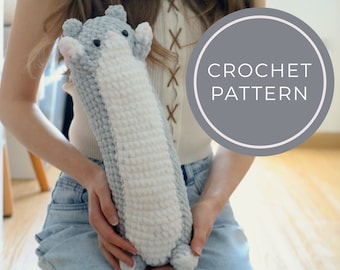 PDF File Long Cat Pillow Plush -Medium Version- Crochet Pattern