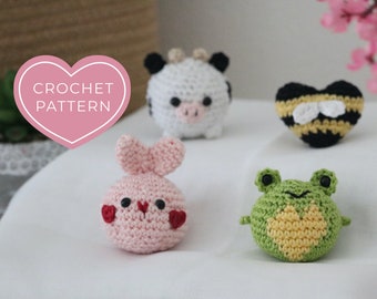 PDF File 4 in 1 Sweetheart Zoo Keychains Crochet Pattern