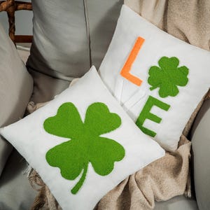 Embroidered Irish Luck Lumbar Pillow, St Patricks Day Decor image 3