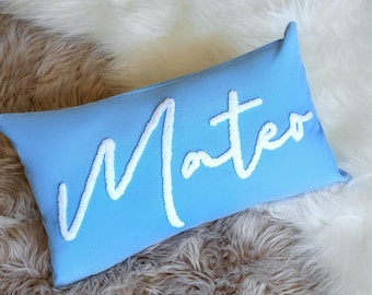 Custom Embroidered Name Pillow, Punch Needle Baby Gift