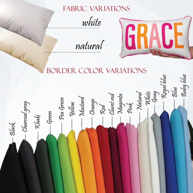 Cojín personalizado con nombre para bebé mediante bordado con aguja mágica, decoración personalizada para la habitación del bebé imagen 8