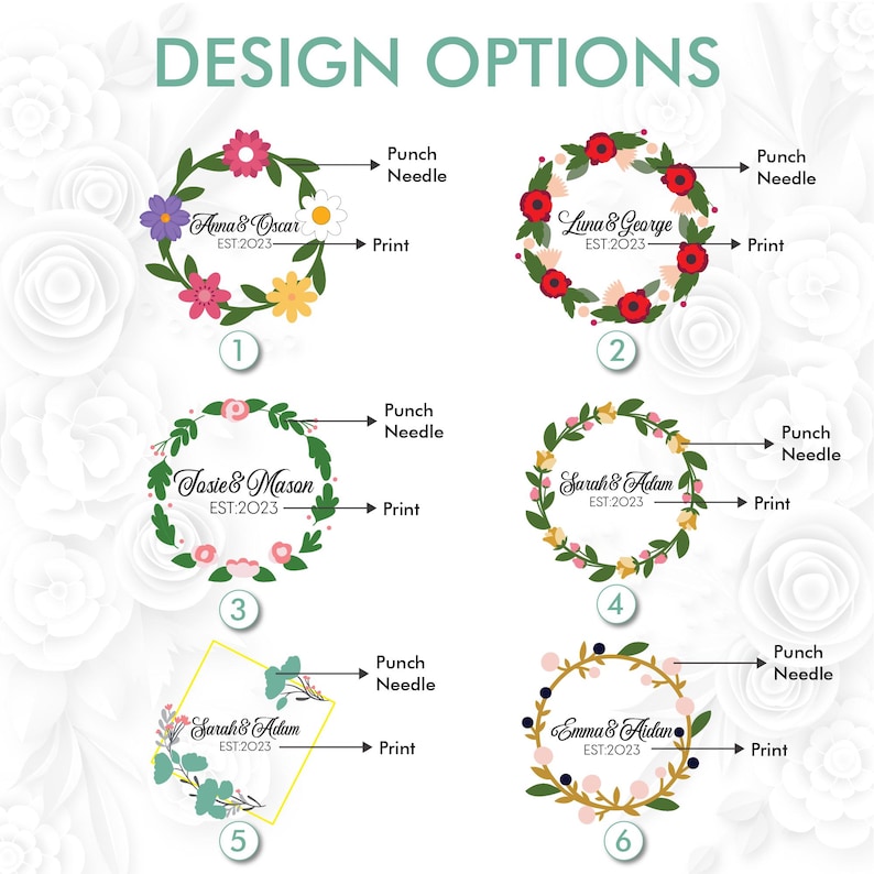 Punch Needle Embroidered Pillow, Custom Couple Names, Housewarming Gift image 8