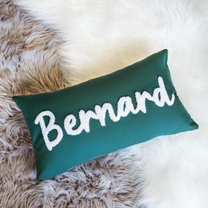 Custom Baby Name Punch Needle Embroidered Pillow, Personalized Decorative Pillowcase, Baby Nursery Decor, Toddler Bedroom Decor, Baby Gifts