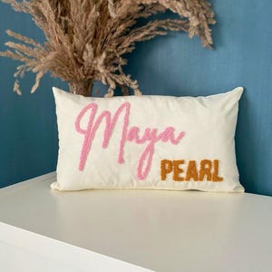 Personalisierte Babyzimmer Dekor, Baby Mädchen Kinderzimmer Kissen, benutzerdefinierte Kissenbezug, personalisierte Kissen, Punch Needle, Mädchen-Kind-Geschenk, Jungen-Kind-Geschenk