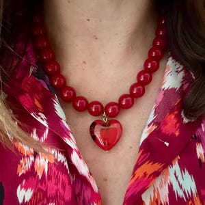 Collier Perles Fantaisie Crème/rouge/bordeaux - Mariage, Soirée - Neuf Avec étiquettes