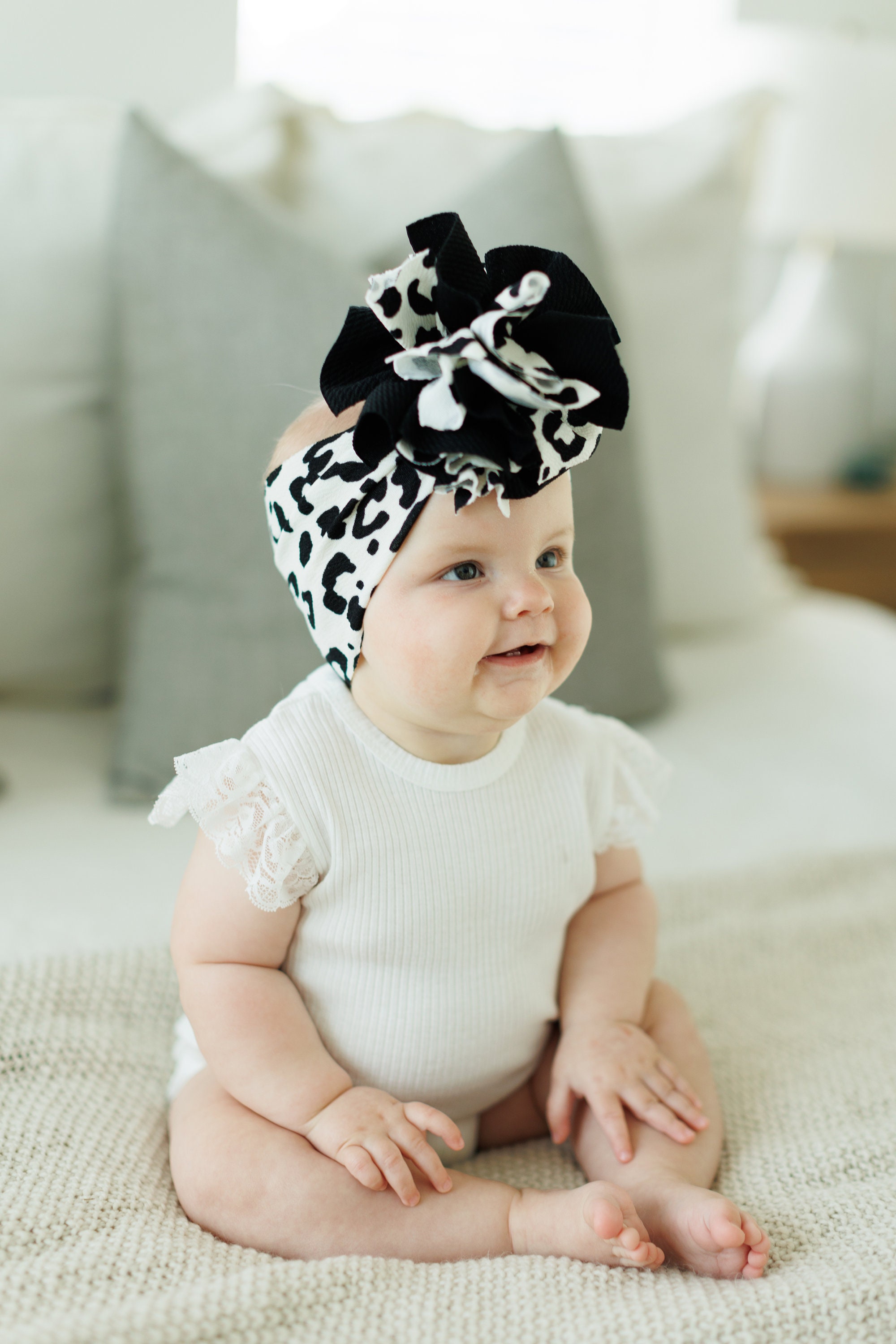 3-Pack Newborn Baby Hospital Hats - Soft Cotton Head Wrap With Big Bow, For Girls & Boys (0-4 Years)