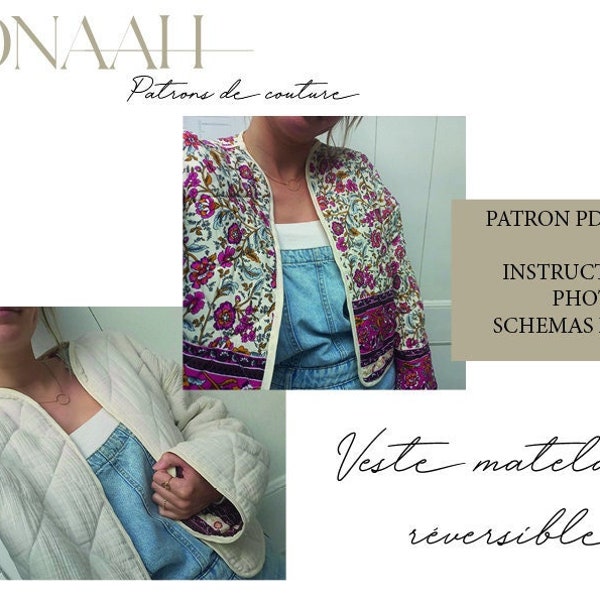 Pdf A4 Pattern - REVERSIBLE PUFFER JACKET (One size, instructions in French)