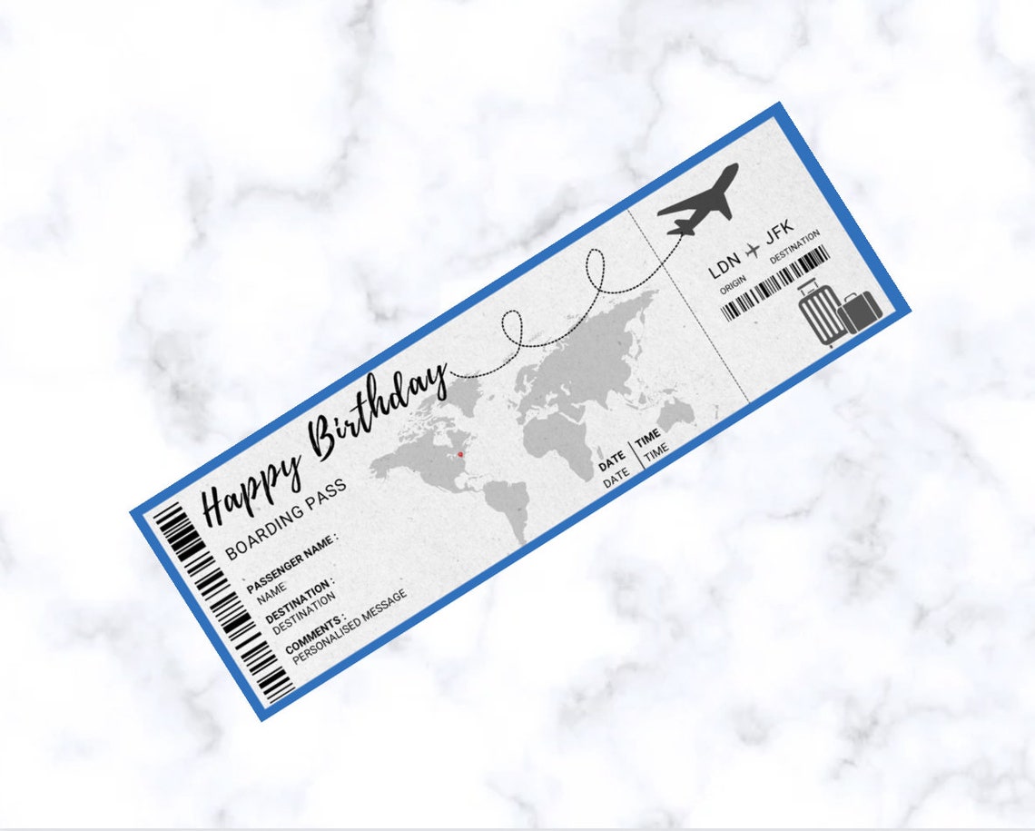 Printable Trip Ticket, Surprise BIRTHDAY Trip Ticket, Boarding Pass ...