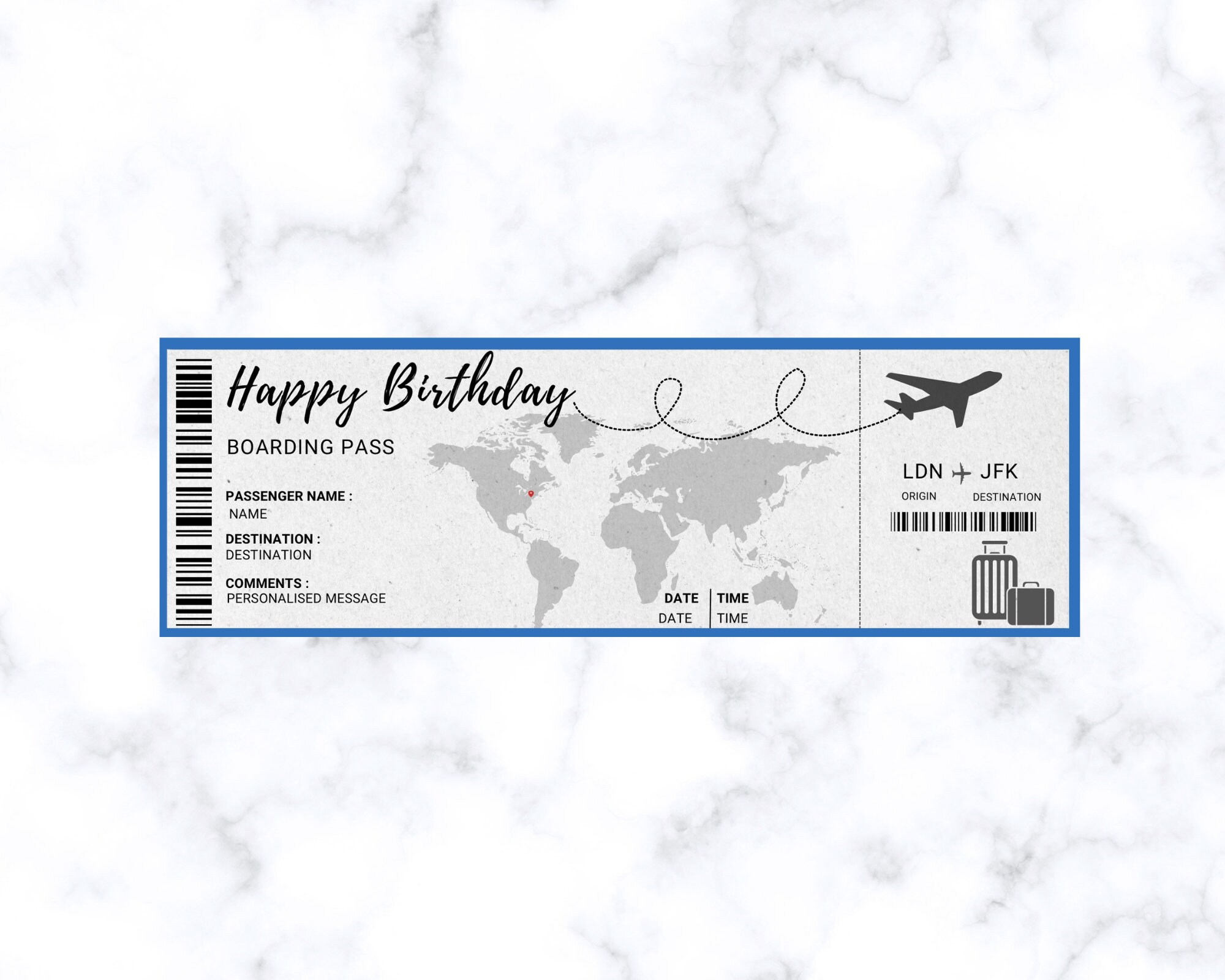 Printable Trip Ticket, Surprise BIRTHDAY Trip Ticket, Boarding Pass ...