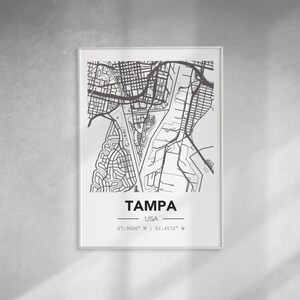 Tampa | City Map Poster | Custom City Map | City Map Print | Map Print | Housewarming Gift | Office Decor | FLORIDA MAP