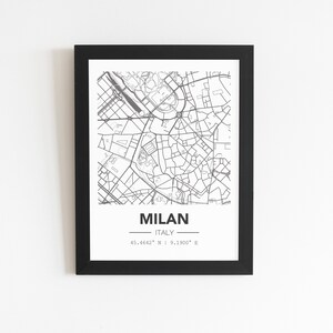 City Map Poster Milan Italy | Custom City Map | City Map Print | Map Print | Housewarming Gift | Make Your Own City Map Poster | Office