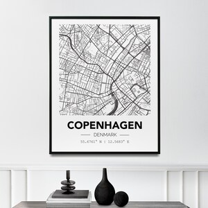 City Map Poster COPENHAGEN | Custom City Map | City Map Print | Map Print | Housewarming Gift | Make Your Own City Map Poster | Map Wall Art