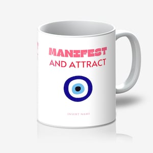 Manifestation Mug for Matcha, Tea and Coffee. 11oz. Fully customisable - add a name or initials FREE of charge!