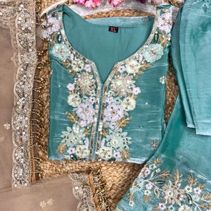 Beautiful Pakistani Salwar Kameez for women with palazzo and dupatta, festival wear,party wear, wedding wear and formal wear dress for women