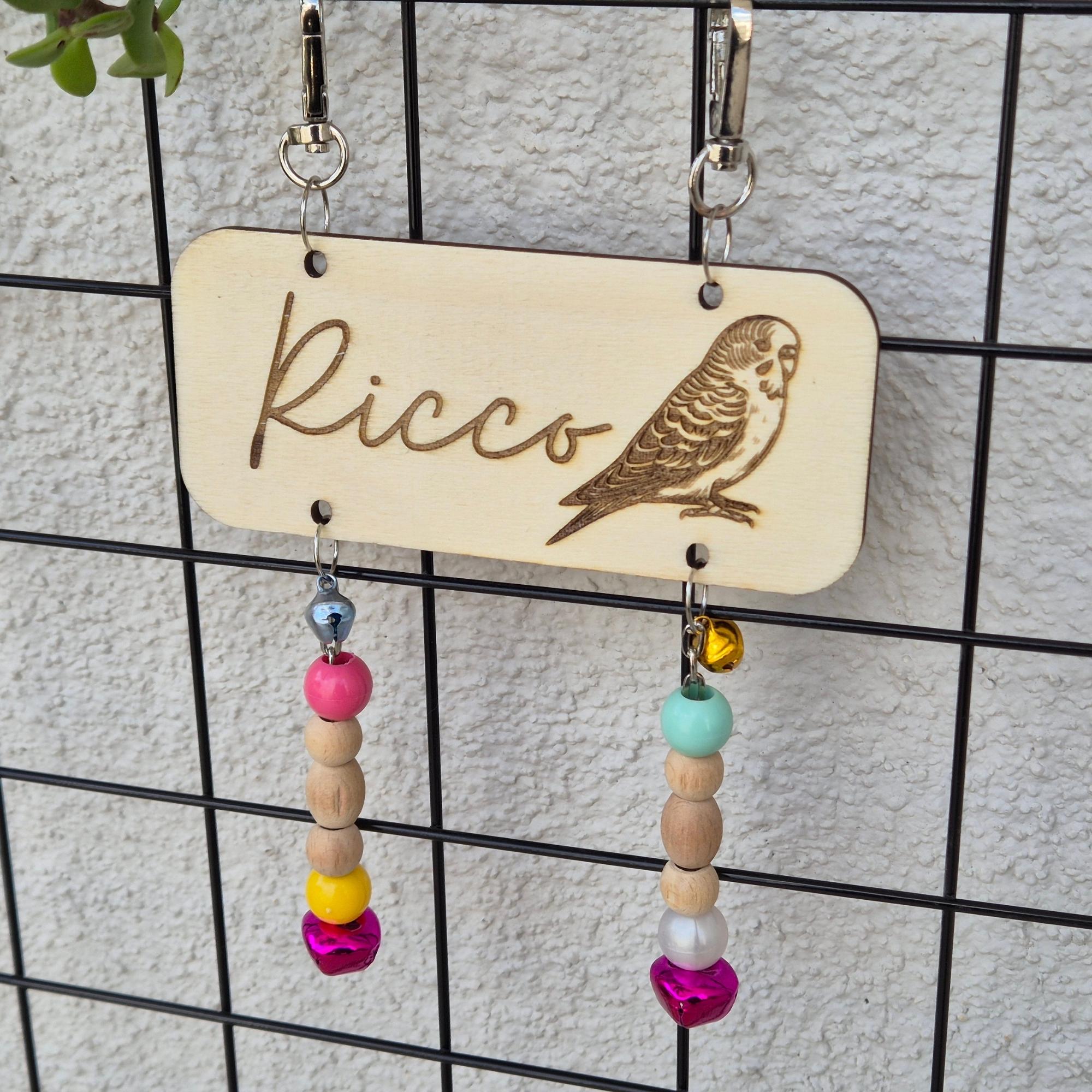 Picture of Custom Wooden Pet Name Plaque - Personalized Engraved ID Tag for Bird ...