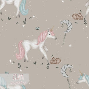 Neutraler Hintergrund Einhorn nahtloses Muster, Einhorn Stoffdesign, Einhorn nahtlose Fliese, Einhorn digitales Papier, nicht exklusiv