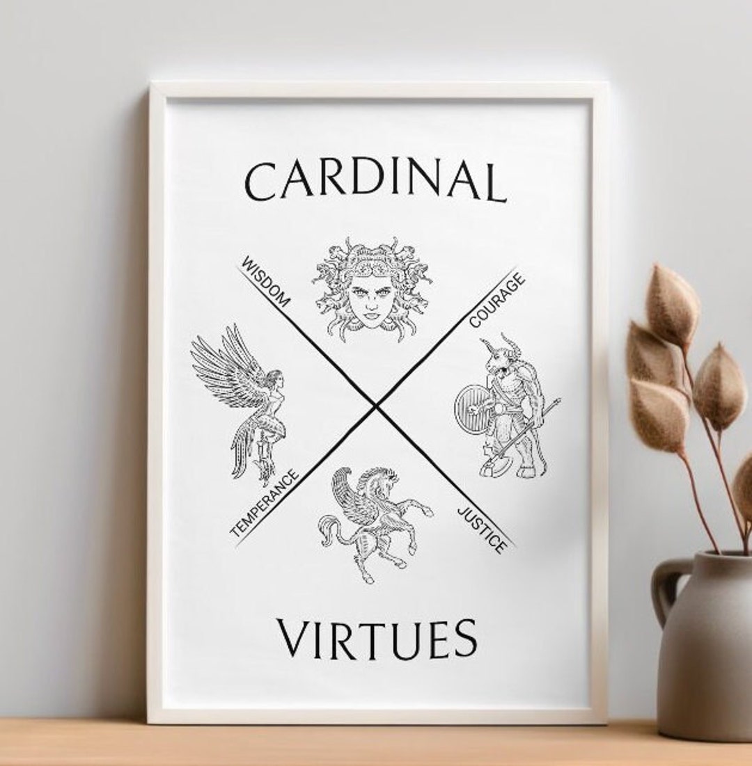 Stoic Cardinal Virtues Print Stoicism Symbol Art - Etsy