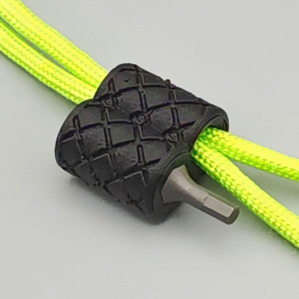 Paracord lanyard bead tool bit holder good for knives and slingshots accepts any standard bit with magnetic hold