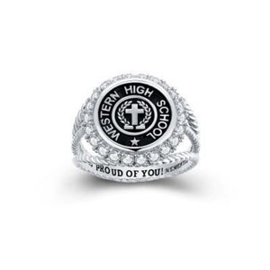 Custom Sterling Silver Class Ring: High School & College Signet