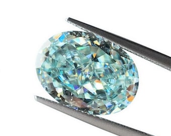 Loose Light Blue Oval Moissanite: 0.84-6.93 CT Engagement Ring Stone