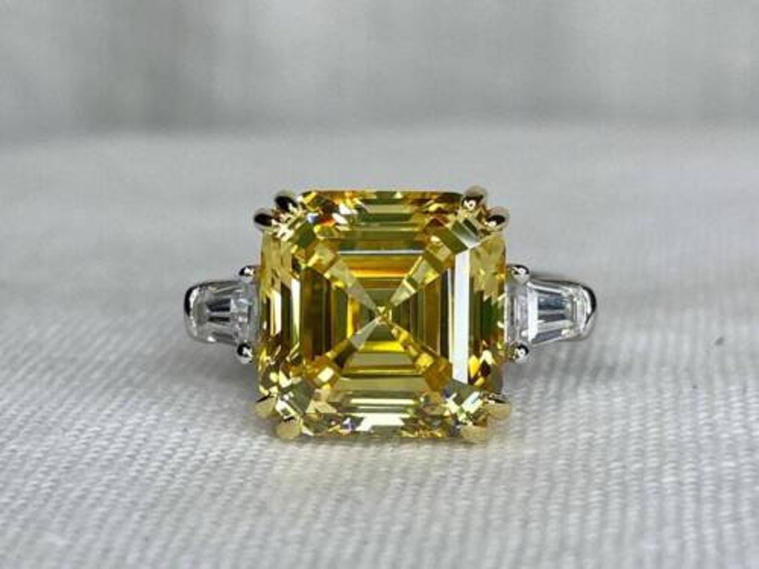 thumbnail image 2 of 2 Ct Princess Cut Created Canary Diamond Earrings (14K Yellow Gold, Screw Backs) 2 of 6