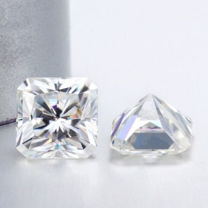 D Colorless White Square Radiant Cut Loose Moissanite Brilliant Cut Diamond For Wedding Ring 0.91 To 5.29 CT, 100% Passed by Diamond Tester