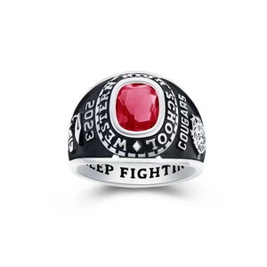 Customized Sterling Silver Men&#39;s High School and College Class Ring Ultimate Collection University Ring