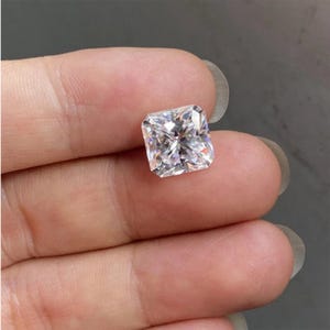 F Super White Square Radiant Cut Loose Moissanite Brilliant Cut Diamond VVS For Wedding Ring 0.91 To 5.29 CT, 100% Passed by Diamond Tester