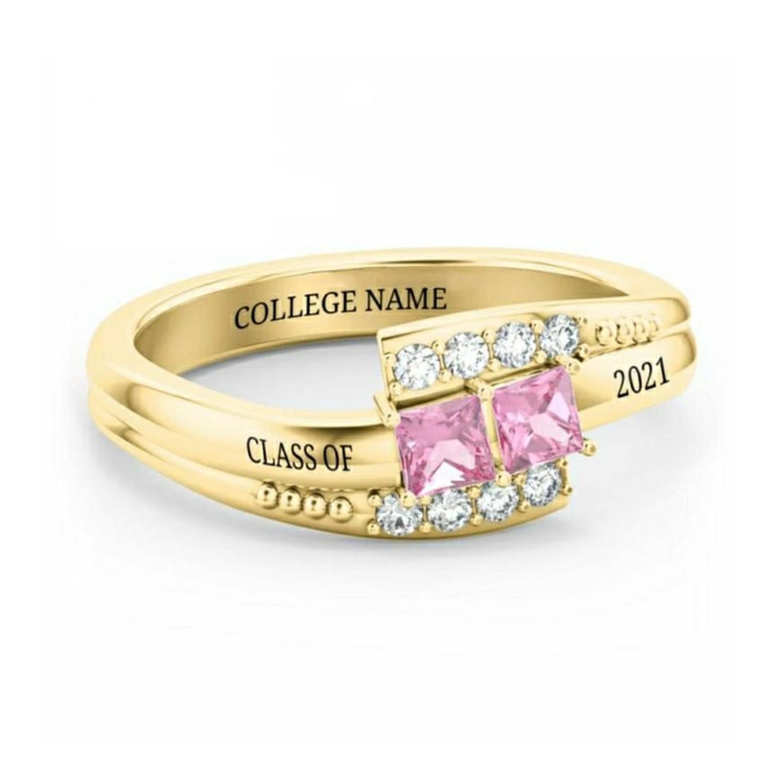 Personalized Sterling Silver College Class Ring, Graduation Gift - Etsy
