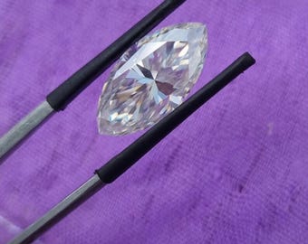 Marquise Cut Moissanite: Near White VVS Loose Stone (0.90-2.48 Carat)