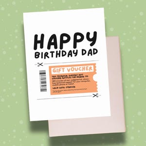 Funny IT Support Voucher Birthday Card: Sarcastic Tech Humor for Dad
