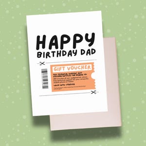 Funny IT Support Voucher Birthday Card: Sarcastic Tech Humor for Dad