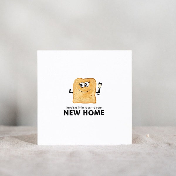 New Home Card New Home Gift Cute New Home Card Celebration Card A Toast To You A Little Toast Cute Greeting Card Funny Greeting Card Home