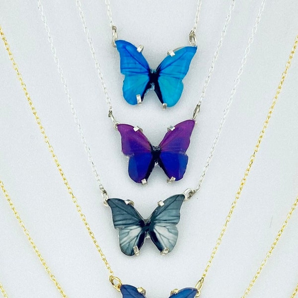 Enamel Butterfly Pendant Etsy