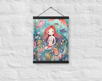 Mermaid Nursery Wall Art Hanging Poster 3, Children's Wall Art, Kid's Wall Decor, Nursery Print, Cute Print, Kids Print, Ocean Print