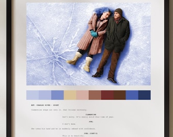 Eternal Sunshine Film Poster Art  Jim Carrey  Kate Winslet  Custom Design for Film Buffs