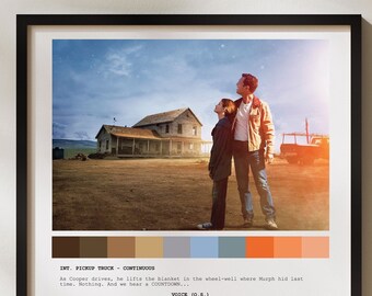 Interstellar Film Script Art Print - Custom Movie Poster for Film Buffs  Filmmakers