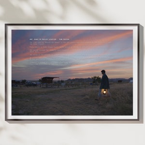 Nomadland Zitat | Nomadenland Schrift |  Frances McDormand | Film Zitat Poster | Offizielles Filmdrehbuch | Farbpalette | Filmliebhaber